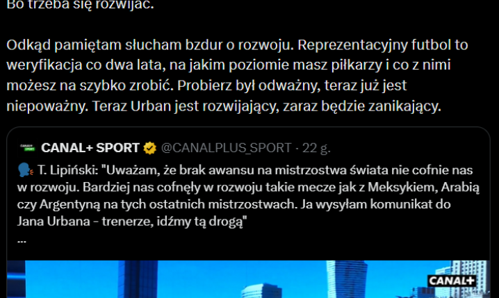 Krzysztof Stanowski MOCNO ODPOWIADA Tomaszowi Lipińskiemu nt. kadry Michniewicza xD